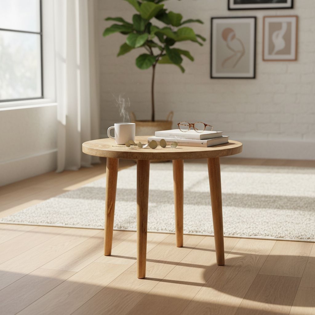 BAANMATA INTERNATIONAL Handicraft Distressed Coffee Table,Wooden Lamp-Holder Table Cum Cocktail-Table,Multifunctional Table for Home/Office