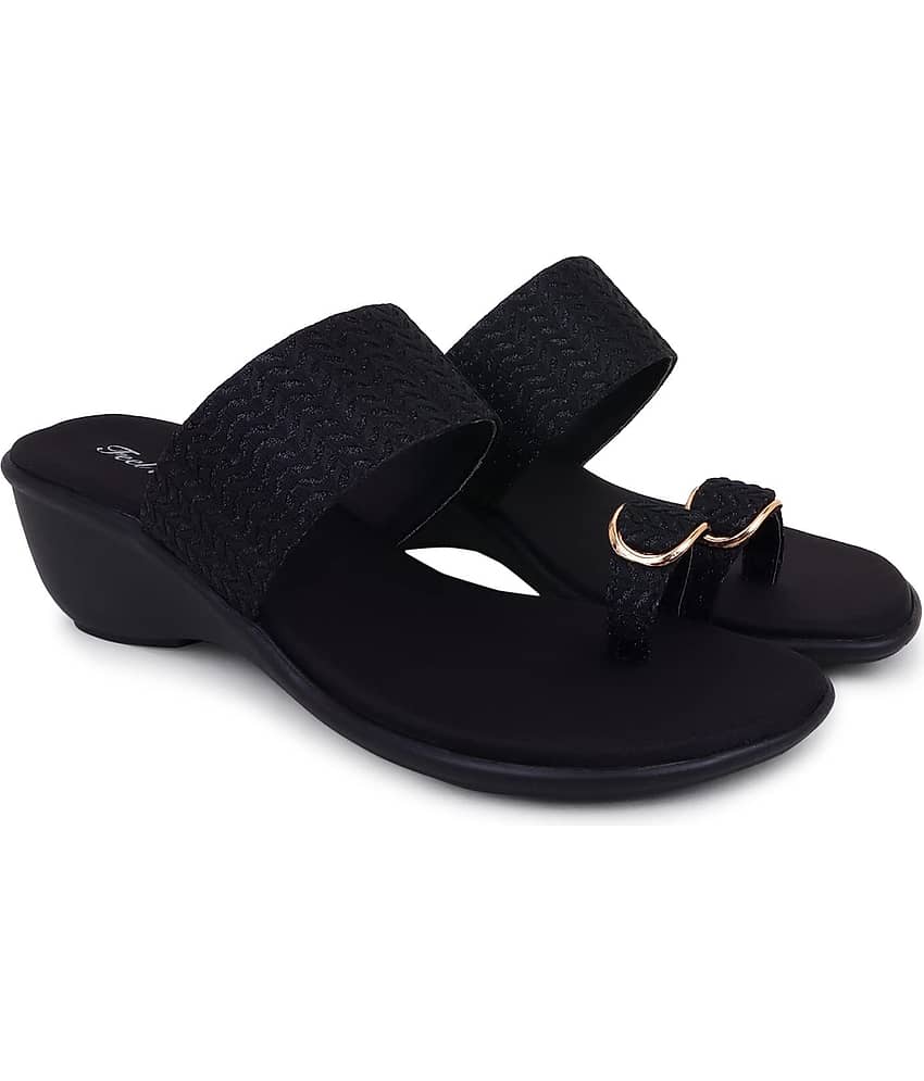 Feel It Black Women's Slip On Heels