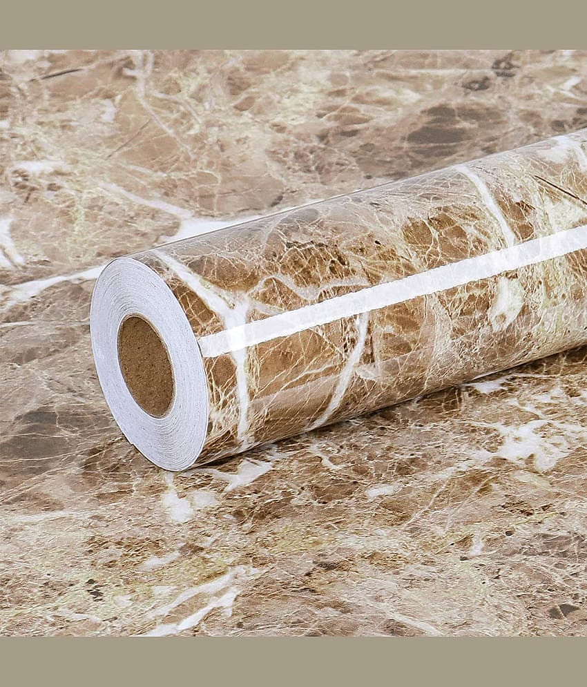 Geeo Premium Light Brown Marble Design Wallpaper 60cm x 2m (Pack of 1)