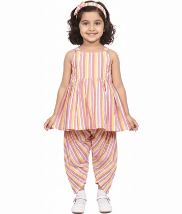 harshvardhanmart.com Pack of 2 Baby Girls 100% Cotton Shirt & Pant ( Multicolor )