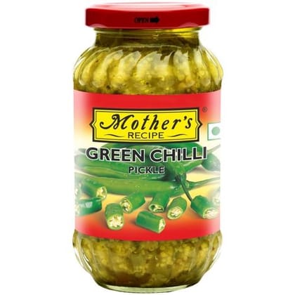 Mother's Recipe Pickle - Green Chilli, 400 g Jar