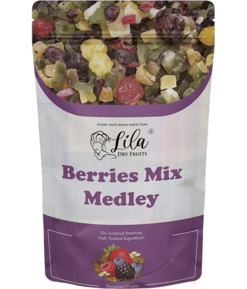 LILA DRY FRUITS Berries Mix Medley 200g Blend of Dried Strawberries, Cranberries & More