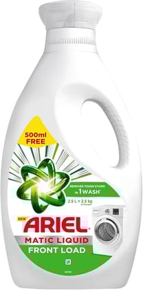 Ariel Matic Front Load Liquid Detergent, 2 L (Get 500 ml Free)