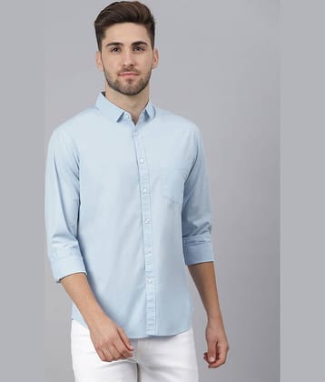 Dennis Lingo - Light Blue 100% Cotton Slim Fit Men's Casual Shirt ( Pack of 1 )