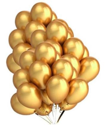 Solid Balloons Metallic HD Finish Golden (Pack of 50) Balloon