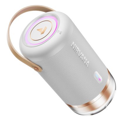 boAt Nirvana Luxe | Bluetooth Speaker with 100W Sound, 360 Spatial Audio & RGB LEDs boAt Nirvana Luxe | Bluetooth Speaker with 100W Sound, 360 Spatial Audio & RGB LEDs - Ivory White