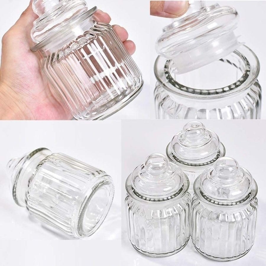 Pop jar 350 ML glass container jar with lid For Kitchen Storage Food Storage Containers For Storing Spices, Jam, Honey, Aachar, Sugar, Coffee pack of 3