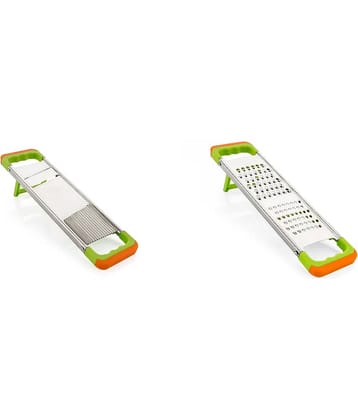 iview kitchenware - Stainless Steel Slicer,Vegetable Grater,Cheese Grater ( Pack of 2 ) - Green