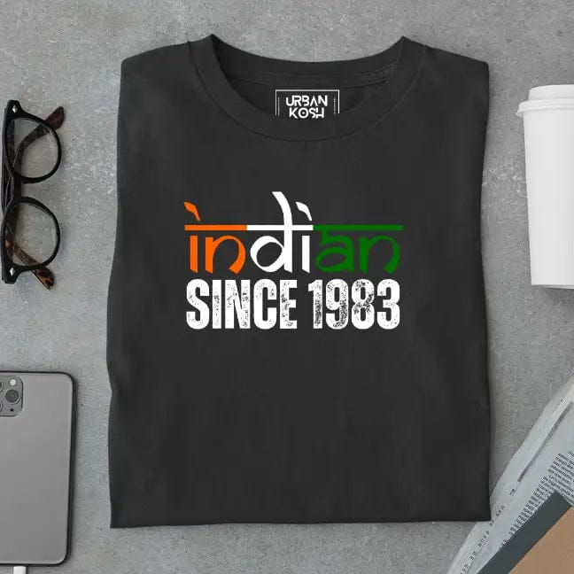 Indian Since 1983 Republic Day Special Premium Unisex Birthday T-shirt-Black / S