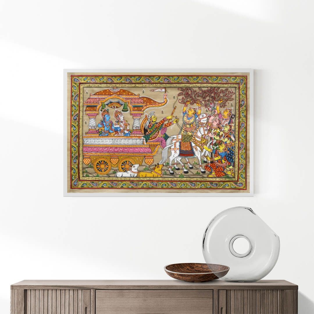 Mathura Vije Patta Tussar Painting