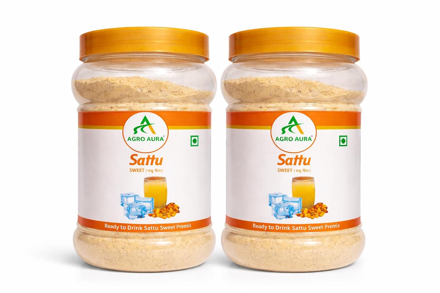 AGRO AURA Sattu Sweet Premix Ready to Drink High Protein and Fibre Naturally Energizing Energy Booster Pack of 2 x 500g
