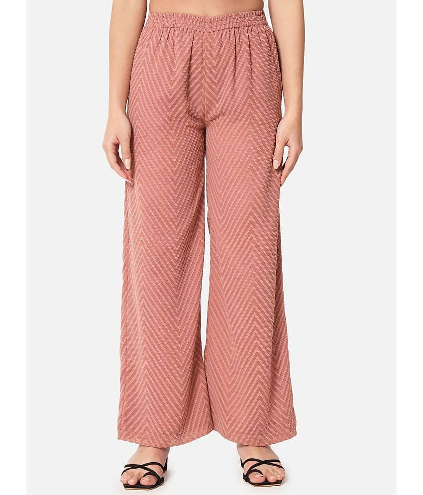 ALL WAYS YOU - Rose Gold Georgette Straight Women's Palazzos ( Pack of 1 )