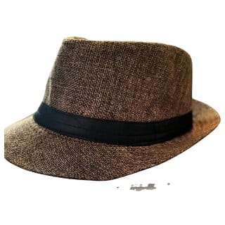 Handwoven Brown Fedora - Classic Wide Brim Hat with Stylish Black Band