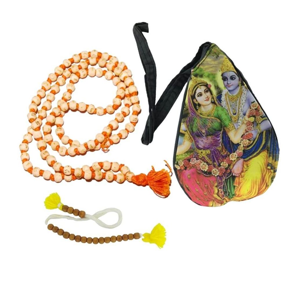 MAYAPURI Radha Krishna Printed Chanting Bag/Japa Mala Bag with Japa Mala & Sakshi Mala (Pack of 1) - Pooja Needs | Buy online on ZillyBuy