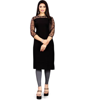 YASHASVI ENTERPRISE Pack of 1 Crepe Solid Straight Women's Kurti - ( Blue )