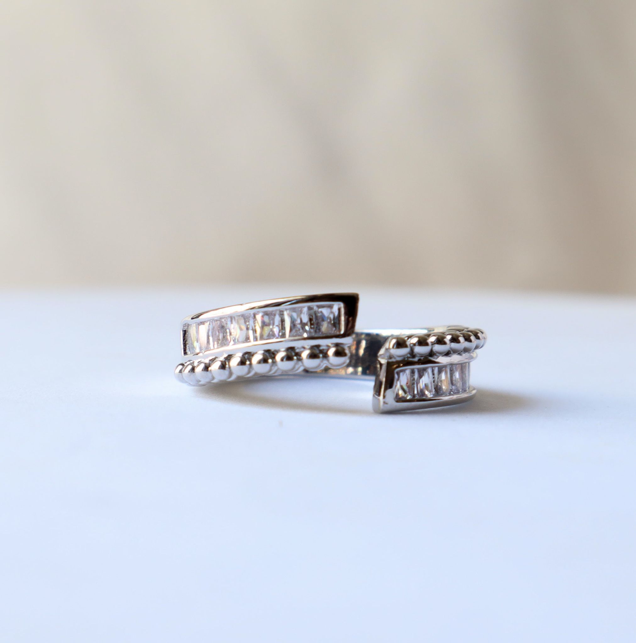 Sphere 18K Gold and Silver Plated Ring-Silver