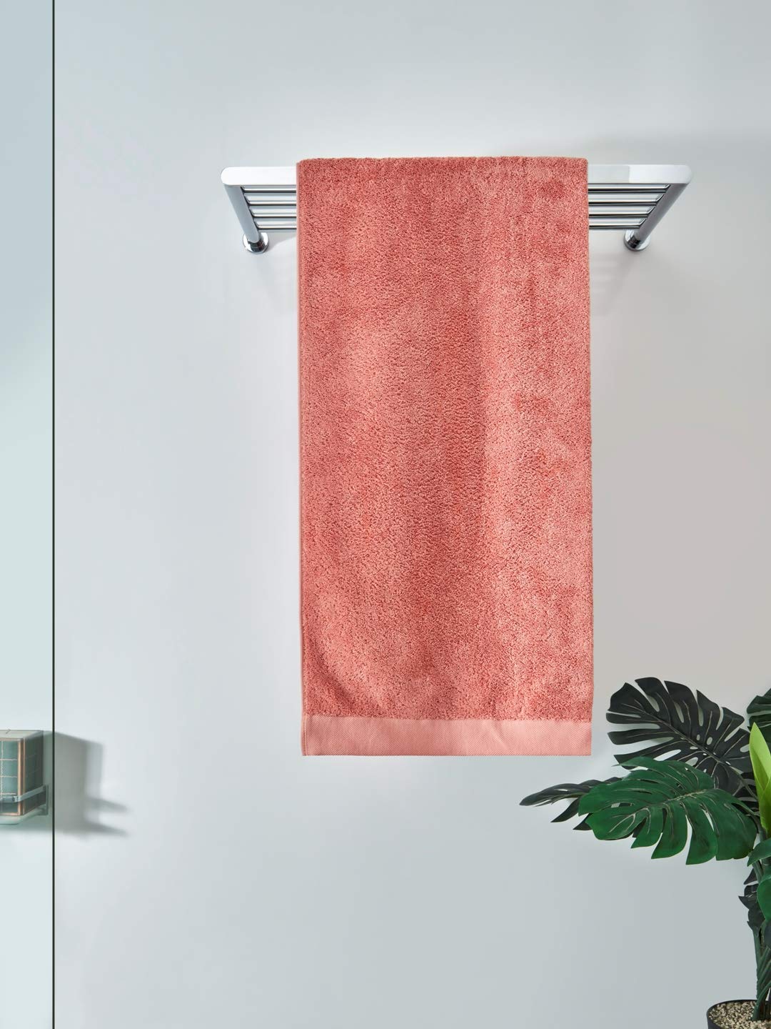 DDECOR - Solitaire Collection 100% Cotton Bomboo    Bath Towel |75 CM X 150 CM| - Red