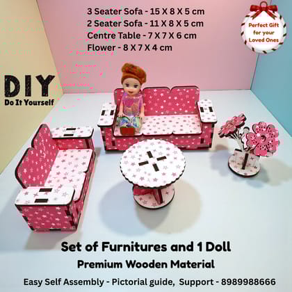 DIY Wooden Living Room Furniture Set for Kids | Pretend Play Home Decor Toy | Educational Role Play Set for Imaginative & Creative Learning