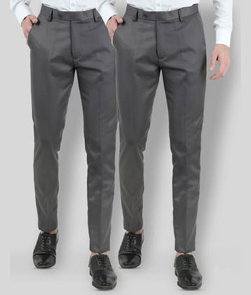 VEI SASTRE - Multicolored Polycotton Slim - Fit Men's Formal Pants ( Pack of 2 )