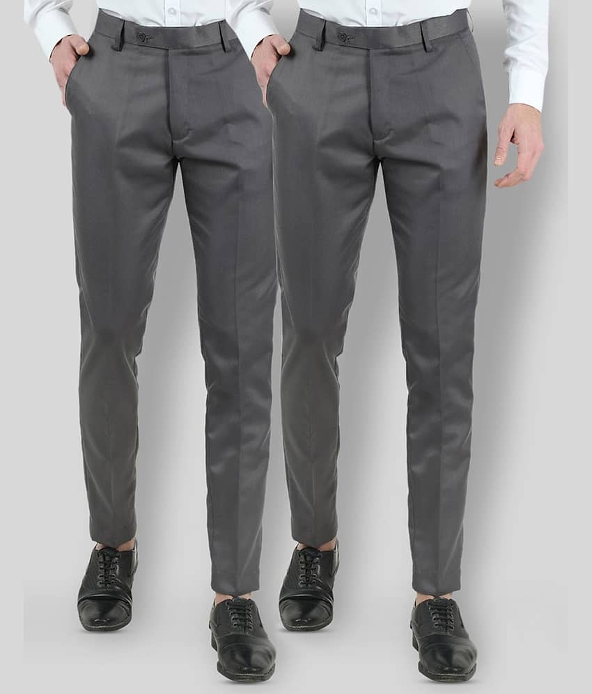 VEI SASTRE - Multicolored Polycotton Slim - Fit Men's Formal Pants ( Pack of 2 )