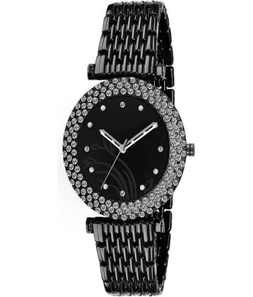 Renaissance Traders - Black Metal Analog Womens Watch
