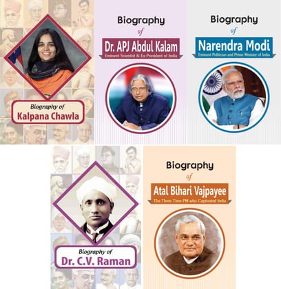 Biography of Atal Bihari Vajpayee, Narendra Modi, Kalpana Chawla, Dr. A.P.J. Abdul Kalam & C.V. Raman (Set of 5 Books) [Paperback] [Oct 13, 2023] RPH Editorial Board