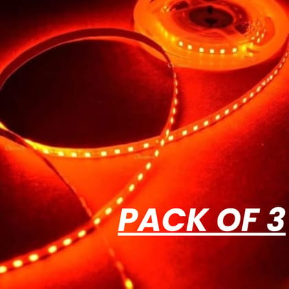 SPARKWORLD Red LED Strip Light 5M Pack of 3 | Flexible Decorative Strip for Home, Diwali & Festival Lighting