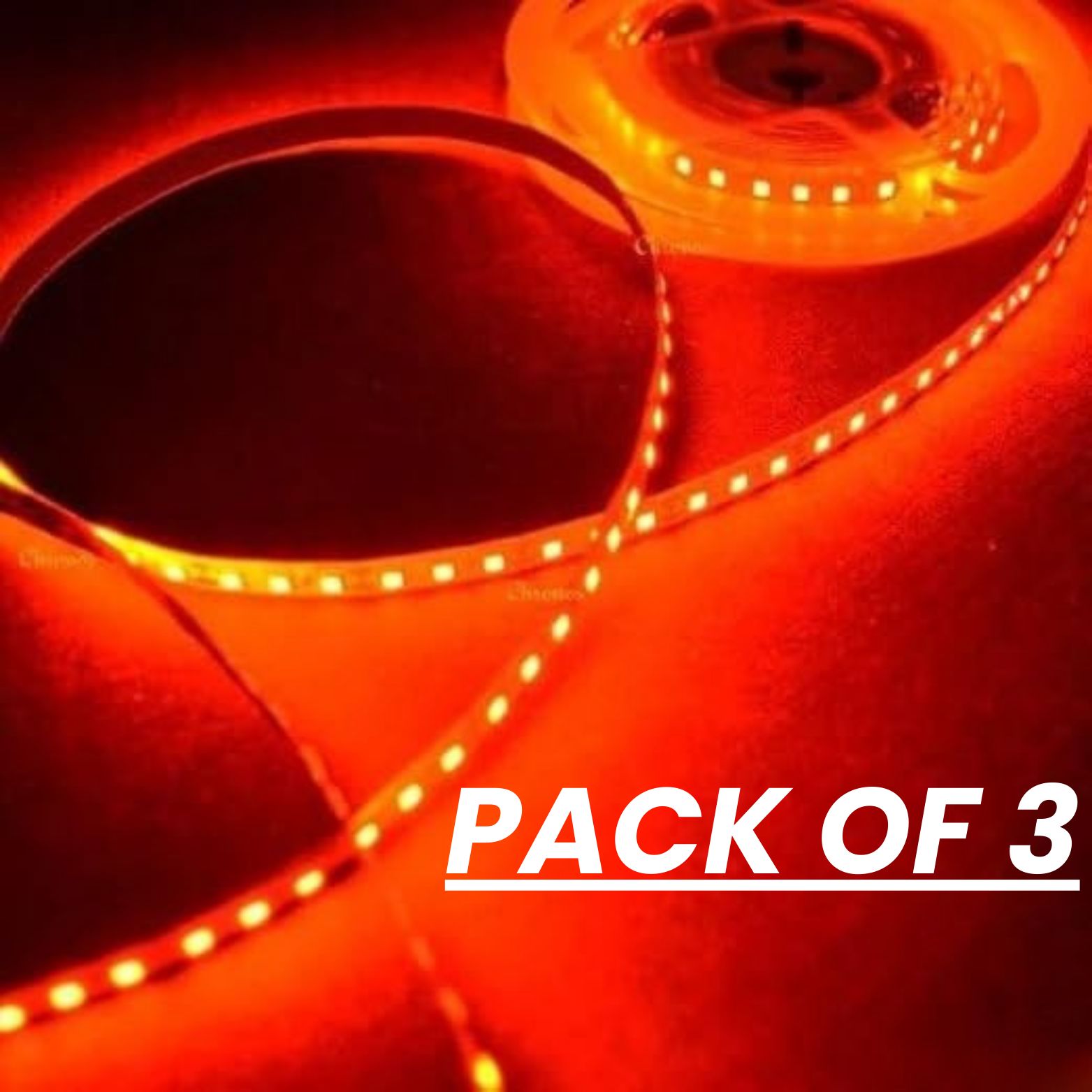 SPARKWORLD Red LED Strip Light 5M Pack of 3 | Flexible Decorative Strip for Home, Diwali & Festival Lighting