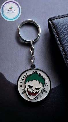 FABPAK Rotating Metal Smiling Joker Keychain