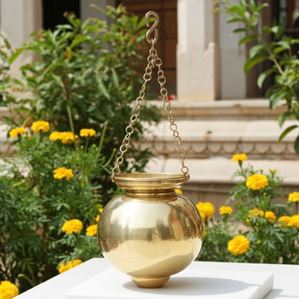 Brass Hanging Shiv Jaldhara � Pooja Abhishek Vessel, Height : 10 Inch (ZMAS600 F)