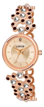 LOREM Rose Gold Fancy Analog Watch for Women LR256-UF