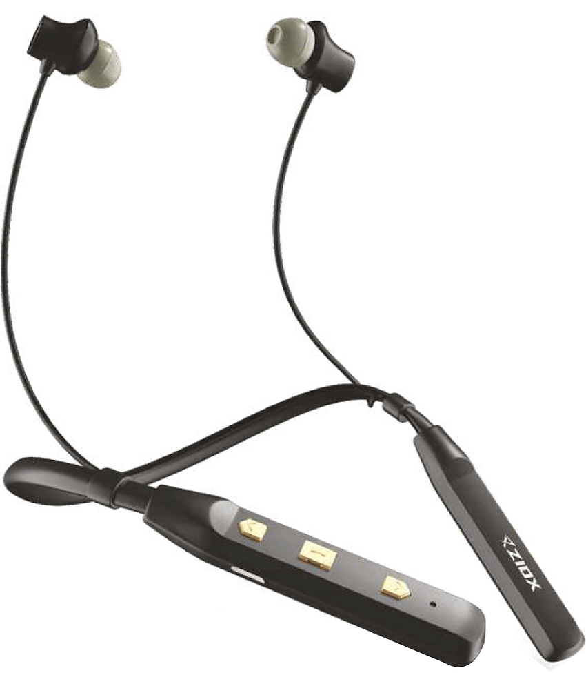 ZIOX Flex 100 Bluetooth Bluetooth Neckband In Ear 20 Hours Playback Powerfull bass IPX4(Splash & Sweat Proof) Black