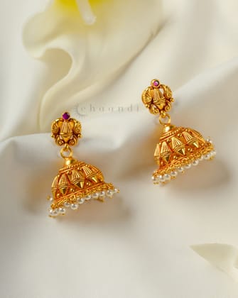 Gold Polish Silver Earrings CHE2103