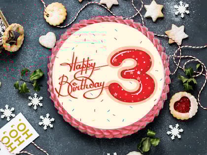 3rd Birthday Photo Cake