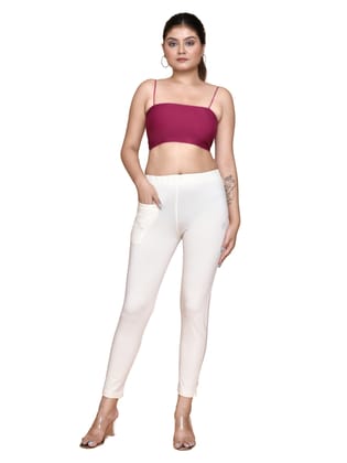 135AFR 4Cats Plus Size Royal Kurti Pants - Off White