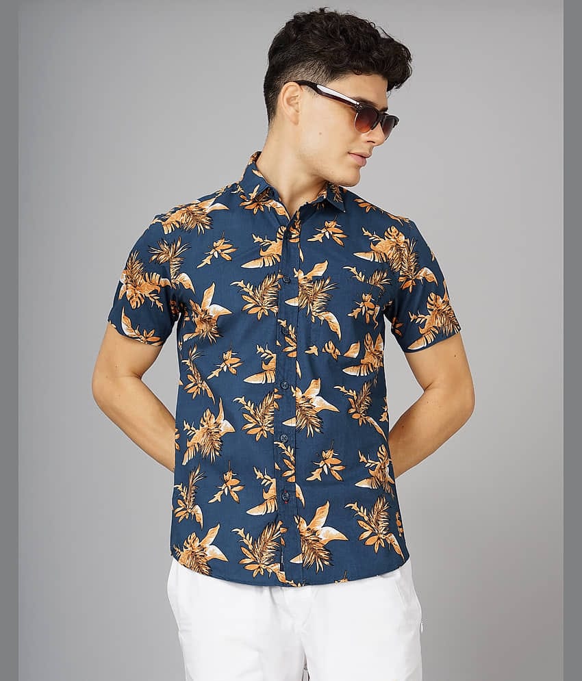 Paul Street - Blue 100% Cotton Slim Fit Men's Casual Shirt ( Pack of 1 )