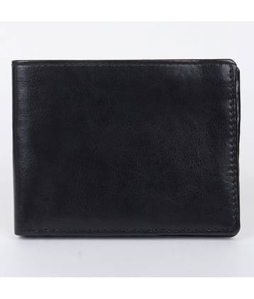SUNSHOPPING Black Faux Leather Men's Two Fold Wallet ( Pack of 1 )