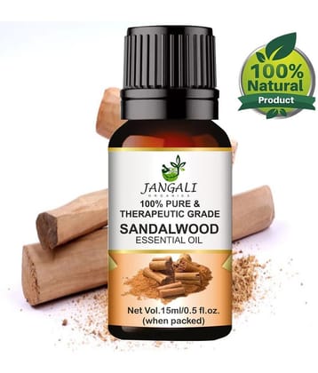PURE Jangali ORGANICS Sandalwood Essential Oil for Skin, Diffuser, Soap Making 15ML