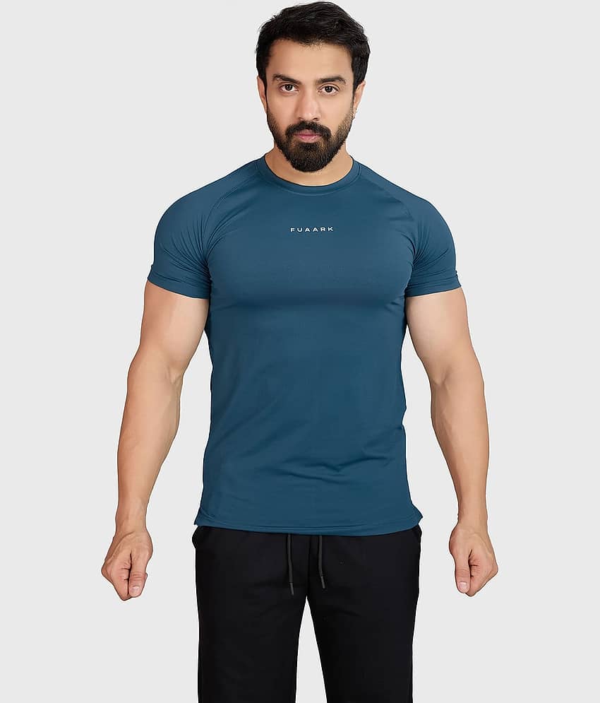 Fuaark Teal Polyester Slim Fit Men's Sports T-Shirt ( Pack of 1 )