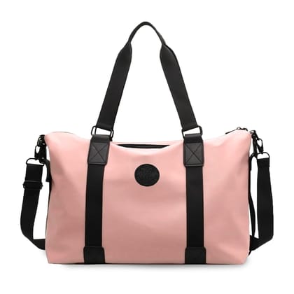 Storite 35cm Nylon Sports Duffle Bag for Women, Travel, Weekender, and Overnight Luggage with Wet Pocket - Pink