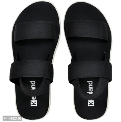 Black colour elastice men sandal SDL_06 Black ( Size : UK 10 )