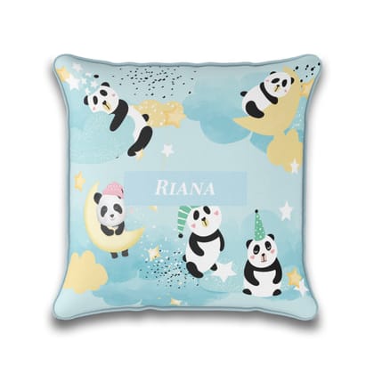 Lil Forest Friends Cushion Cover (kids)-Pandas / 16 Inches / Satin