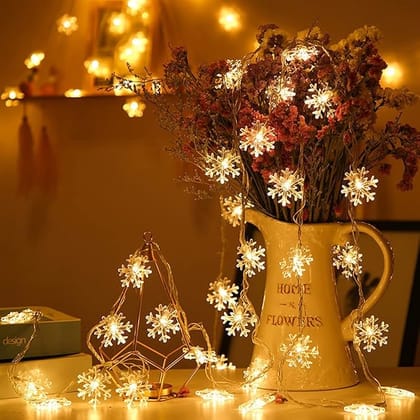 Snow Flake LED Lights for Home Decoration 10 LED Battery Powered Fairy Lights