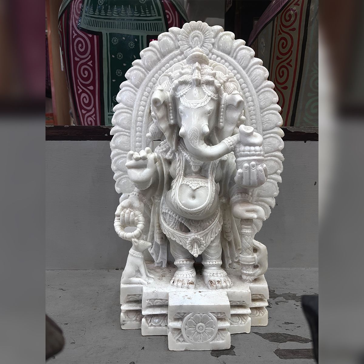 Lord Ganesha standing marble statue