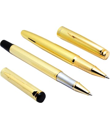 Srpc Set Of 2 - Millennium Shine Gold & Venus 18 CT Gold Plated Roller ball Pens Set