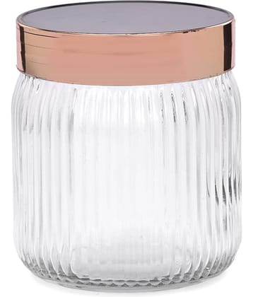 AFAST Glass Jar Container Glass Transparent Cookie Container ( Set of 1 )