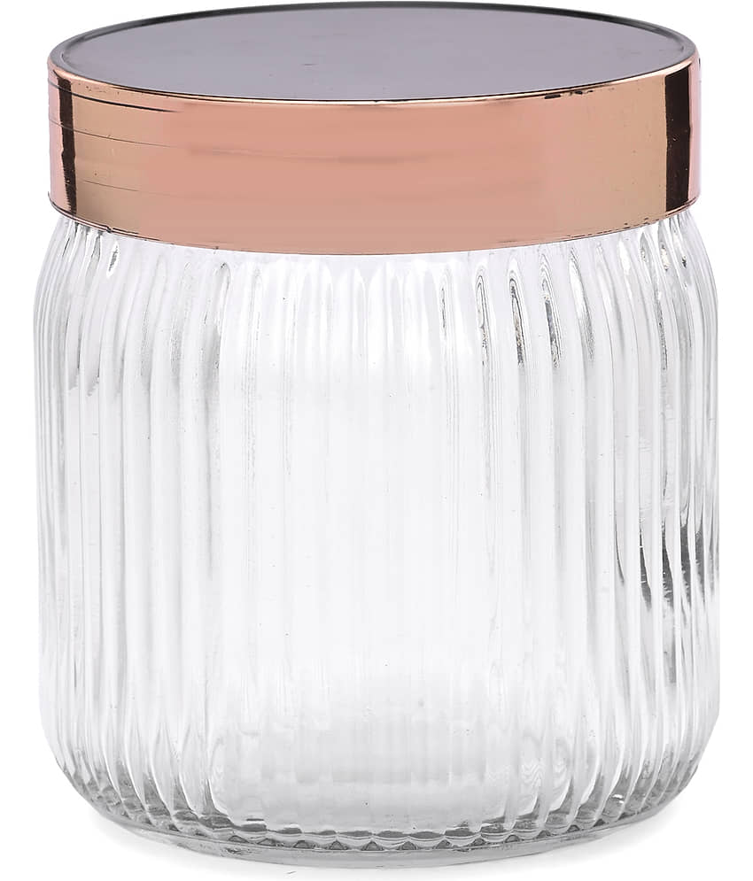 AFAST Glass Jar Container Glass Transparent Cookie Container ( Set of 1 )