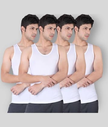 Euro - White Cotton Men's Vest ( Pack of 4 )