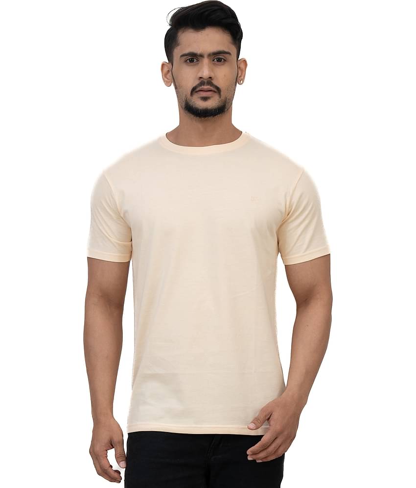 Cotstyle Pack of 1 Cotton Regular Fit Men's T-Shirt ( Peach )