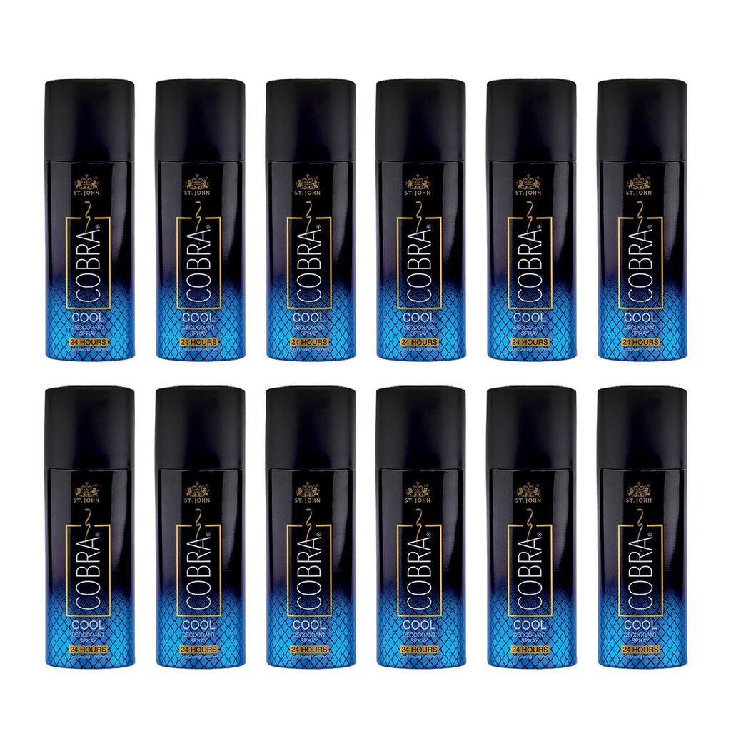 ST.JOHN Cool Deodorant Body Spray for Long Lasting Protection 50ml (Pack of 12)